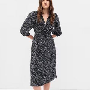 Puff Sleeve Smocked Midi Dress - NWT